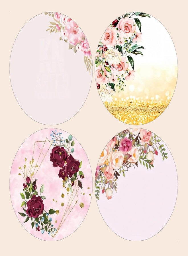 SLGIFT Vinyl Round Floral Theme Sticker, Self-Adhesive Vinyl Stickers, 40 Pieces, 2 x 2 Inches Round Sticker, 4 Unique Designs, R110 - Image 2